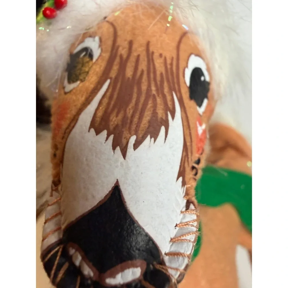 Annalee Alpine Reindeer Christmas Figure 2013 Santa Hat Holiday Decor